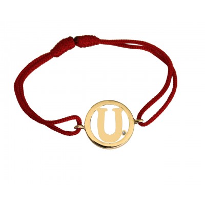 Alphabet U Gold Bracelet